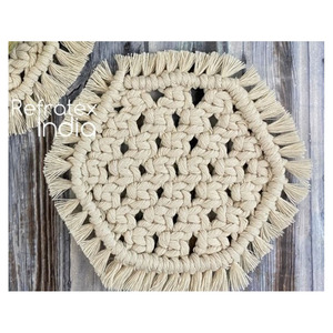 Macrame <b>Table</b> <b>Coaster</b> Bulk Supplier and Manufacture by Refratex India Made in India for Best Quality and More Color - Product Image 1