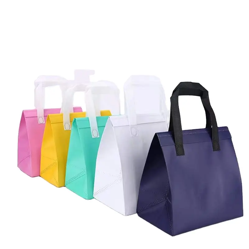 Free Sample Custom Logo Size Non Woven Aluminum Foil Insulated Lunch Box Picnic Tote Grocery Thermal Shopping Cooler Bag