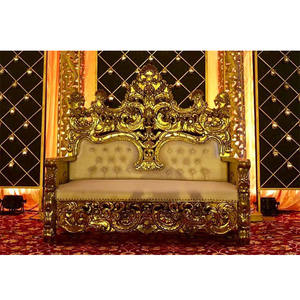Pesado diseñado de boda de madera Maharaja sofá venta al por mayor estilo barroco oro boda sofá, etapa de ceremonia de boda de sofá - Product Image 1
