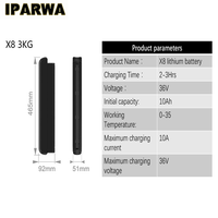 Iparwa Baterai Skuter Elektrik 36V 10Ah, Baterai Li Ion untuk Baterai Skuter