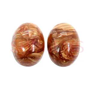 2 Pcs Natural Honey Opal 14x10mm Oval Cabochon 9.20 Carat Loose Gemstone For Making Jewelry