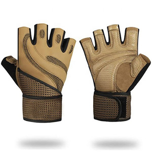 Weight Lifting Gloves Weight Lifting Gym Gloves Sports Gym Leather Built-in Wrist Half Finger Exercise Weight Lifting gloves - Product Image 1