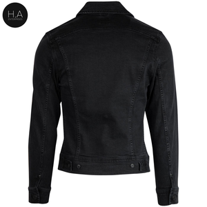 Denim Jackets Spring Style Black Brand Autumn Regular Daily Tops Denim Jackets - Product Image 2