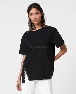 เสื้อยืดผ้าฝ้ายพรีเมียมสำหรับผู้หญิง พิมพ์ลายกราฟิก บริการผลิตเสื้อยืดฤดูร้อน รับพิมพ์ลายและบรรจุภัณฑ์ตามสั่ง - Product Image 2