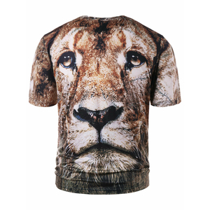 3D impression à manches Courtes T-shirt homme lion modelage Corps sculptant Confortable - Product Image 2