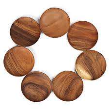 Décoration assiette alimentaire collation dessert assiette en bois ensemble en gros acacia assiette ronde utilisation mariage - Product Image 6