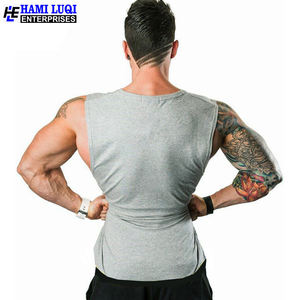 Camiseta sin mangas deportiva para hombre, camiseta de entrenamiento de punto con estampado informal transpirable de secado rápido y logotipo personalizado, suministro OEM de talla grande - Product Image 6