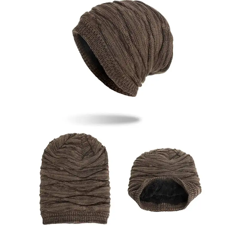 Beanie टोपी के लिए पुरुषों Slouchy शरद ऋतु शीतकालीन सलाम फैशन खोपड़ी बुना हुआ हिप हॉप मोटी गर्म पुरुषों महिलाओं के Beanies