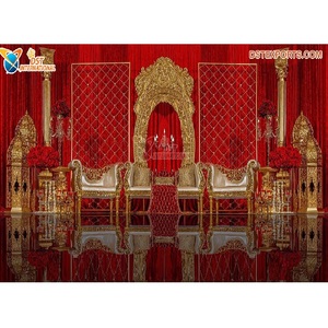 Magnifiques lampes marocaines dorées Décor de scène de réception de mariage dans la nuit à thème arabe pour les scènes musulmanes - Product Image 1