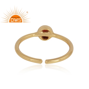 Fabulous Garnet Gemstone Ring Wholesale Yellow Gold Plated 925 Sterling Silver Open Band Ring Jewelry Suppliers - Product Image 4