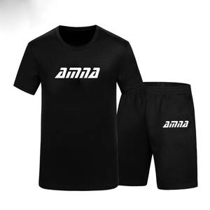 Chándal ajustado de alta calidad para hombre, camisa de Color negro y traje corto de verano - Product Image 3