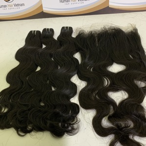 Cutícula alineada brasileño sin procesar de la onda del cuerpo del pelo de la Virgen 13x6 HD frontales de encaje doble paquetes de pelo de Color Natural - Product Image 6