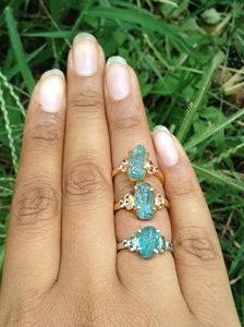 Anillo de Plata de Ley 925 chapado en oro Unisex, joyería personalizada hecha a mano, con perla de Esmeralda, Gema ajustable abierta, hecho a la moda - Product Image 4