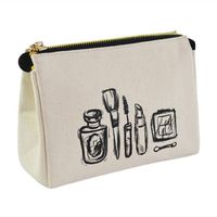 Tas Kosmetik Kanvas Logo Ramah Lingkungan Model Terbaru 2026, Pegangan Lembut Besar, Motif Titik, Aksesoris Perjalanan, Resleting