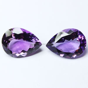อัญมณีสีม่วงแท้1กะรัตอัญมณีเจียระไนแบบเหลี่ยมเพชรพลอยธรรมชาติทำด้วยมือหินอเมทิสต์ตัดจากลูกแพร์ - Product Image 2