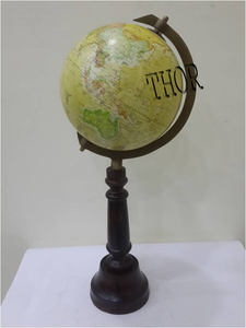 Globe de Table de collection, boule jaune, Base en bois, Globe de carte du monde, décoration de Table pour bureau et école, article cadeau - Product Image 5