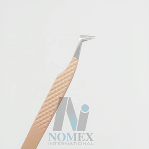 Volume russe pince à cils Nude poudre enduite de diamant poignée en acier inoxydable Durable précision antistatique extrêmement forte - Product Image 4