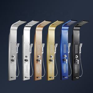 Panneau de douche brossé en nickel doré Tours de colonne Cascade en acier inoxydable 304 Jets de spa Panneau mural de douche intelligent - Product Image 6