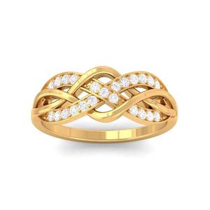 Criss Cross Real Diamond <b>Ring</b> | 14K Gold Designer <b>Statement</b> <b>Ring</b> for Women Wedding Anniversary Engagement Jewelry Women Gift - Product Image 1