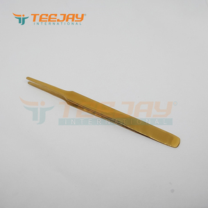 Titanium Gold Eyelash eyebrow Tape remover Tweezer Watchmaker Stamp Coin Glass Collector Tweezer Beauty Tool Makeup tool - Product Image 2