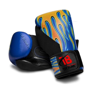 ถุงมือชกมวยหนังแท้แบบมืออาชีพปี 2021 ดีไซน์สั่งทำพิเศษ TOP BLINK TBI-065 คุณภาพสูง พร้อมโลโก้สั่งทำสำหรับศิลปะการต่อสู้ - Product Image 4