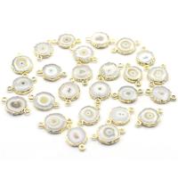 Pierre naturelle de quartz solaire 18-20 mm avec passant, forme ronde, connecteur en laiton plaqué or 18 carats pour la fabrication de bijoux