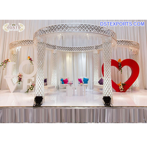 Crystal <b>Wedding</b> Mandap in Western Style Modern Design <b>Wedding</b> White Crystal Mandap Contemporary Theme <b>Wedding</b> Crystal Mandap UK - Product Image 1