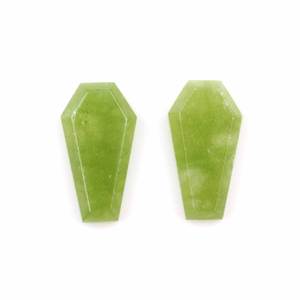 Haute qualité 12x22mm naturel vert Jade lisse cercueil étape coupe Cabochon Quartz pierres précieuses fabrication de bijoux calibré pierre en vrac - Product Image 1