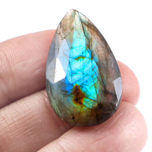 หินลาบราดอไรต์ธรรมชาติลูกแพร์ Briolette,อัญมณีทรงหลวมขนาด35X20มม. สำหรับทำเครื่องประดับ - Product Image 2