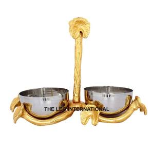 <b>Stainless</b> <b>Steel</b> and Aluminum Metal Round Shape Gold Plated <b>Bowl</b> Shinny Polish Highest Quality Decorative <b>Bowl</b> - Product Image 4