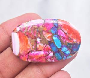 Cabochon rose et pivoine brillante, 1 pièce, orange violette et moha, pivoine de wisine, bijoux amples - Product Image 4