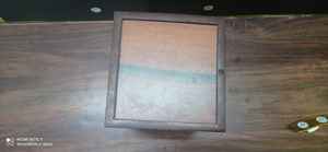 Urna de cremación con grabado en forma de rectángulos de madera, marco de foto de madera, urna de Brassworld, India - Product Image 5