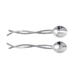 ชุดเครื่องใช้บนโต๊ะอาหารด้ามบิดเกลียวลวดคู่สำหรับตกแต่งสลัดทำจากโลหะสแตนเลส - Product Image 1