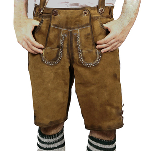 Short en cuir de cerf personnalisé, hommes, culottes en cuir de cerf, personnalisés, lignes bvanes, short traditionnel allemand, fabriqué au Pakistan - Product Image 2