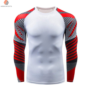 Men's Long Sleeve Rash Guard Compression Shirt With American Flag Stars And Stripes <b>Print</b> Quick Dry For <b>Surfing</b> - Product Image 2