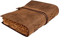 Venta al por mayor, cuaderno personalizado en blanco hecho a mano, Vintage, para viajeros, con Funda de cuero genuino para escribir, diario con papeles de borde Deckle