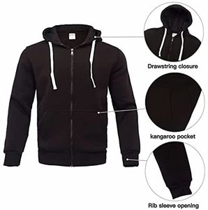 ชุดวอร์มมีฮู้ดแบบหูรูดหนาของผู้ชาย,ชุดวอร์มแบบสวมศีรษะสำหรับฤดูใบไม้ร่วงลำลองหนาสองชิ้นปี2022 - Product Image 4