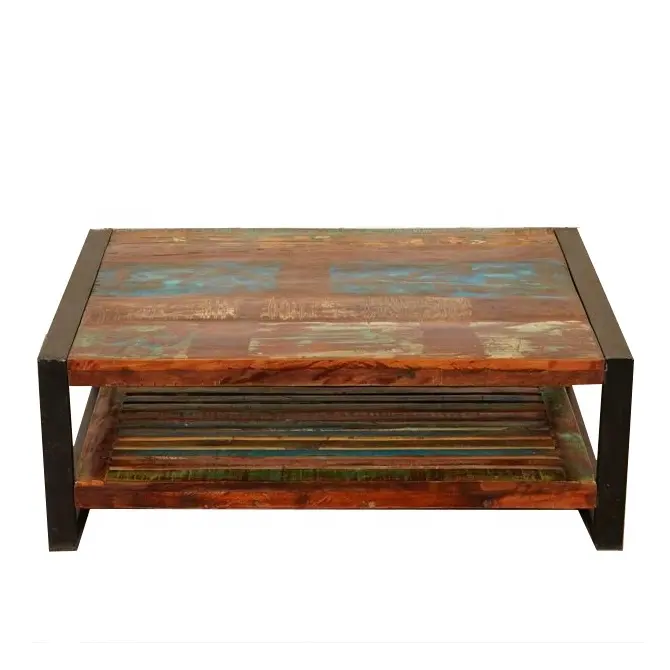 coffee table shelving recycled wood coffee table industrial living room furniture
