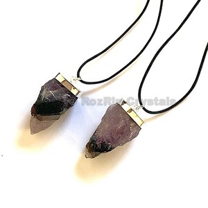 ¡Amatista Natural péndulo forma collar | Collar de amatista Natural péndulo forma Collar para la venta - Product Image 1