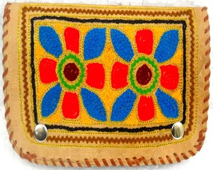 Sacs et pochettes en toile de style bohème brodés de Rajasthani, forme enveloppe, avec fermeture éclair pour femmes - Product Image 1