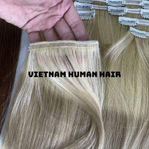 Extensions de cheveux naturels russes 100% — ali queen, cheveux humains vierges alignés, cuticules, à Clip, cheveux lisses, Double Drawn - Product Image 3