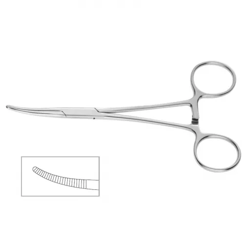 Precision Kelly Forceps Locking Tweezers Clamp Satin Finish Curved 5 inch