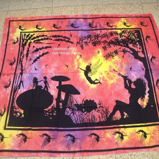 New Fairy Wonderland bedruckte mehrfarbige Baumwoll bettwäsche/Wandbehänge Wandteppich Großhandel aus Indien