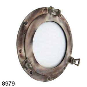 Artisanat indien Décoration murale décorative en aluminium avec hublot nautique pour la maison avec miroir Fabrication artisanale - Product Image 6