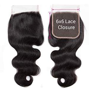 6X6 fermeture de dentelle de cheveux humains indiens Remy Type de haute qualité - Product Image 3
