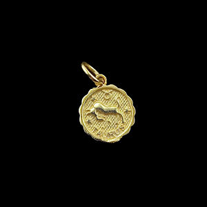 Exquis 18k Plaqué Or Pendentif Pièce Ronde Taurus Constellation Du Zodiaque Signe Charme GZ-11 - Product Image 5