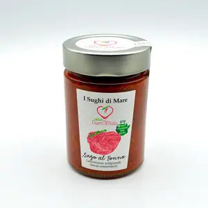 Fait à la main en italie, la Sauce au thon faite à la main peut être utilisée comme garniture sur les pâtes, la pizza et le pain grillé