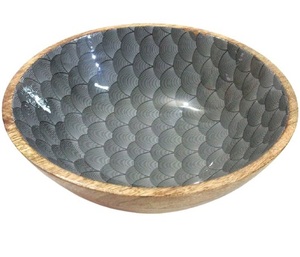 Bols de service artisanaux ronds, créatifs et écologiques, ronds, en bois naturel épais, pour soupe de riz, pâte à dîner, aliments, fruits mélange de salade, vente en gros - Product Image 4