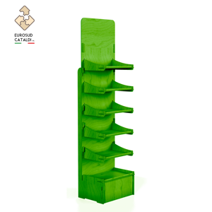 Espositore alto con lati sottili e ripiani galleggianti. Legno di betulla al sistema di interblocco e completamente personalizzabile con logo - Product Image 5