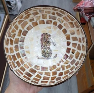 Bol de noix de coco laqué Vietnam de haute qualité vaisselle colorée en gros écologique pour la décoration de la maison - Product Image 5
